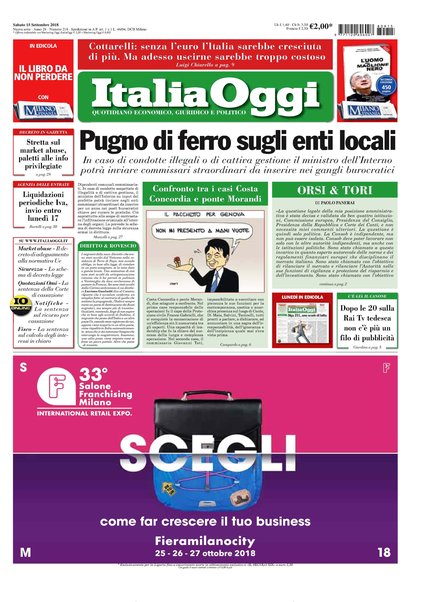 Italia oggi : quotidiano di economia finanza e politica